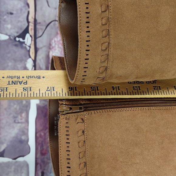 Just Fab "Walk The Line" Cognac Faux Suede Boots - Picture 14 of 14